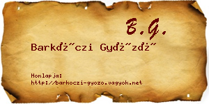 Barkóczi Győző névjegykártya